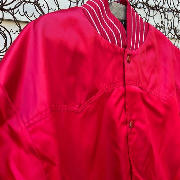 Vintage West Ark red satin western bomber jacket XL - Picture 2 of 6